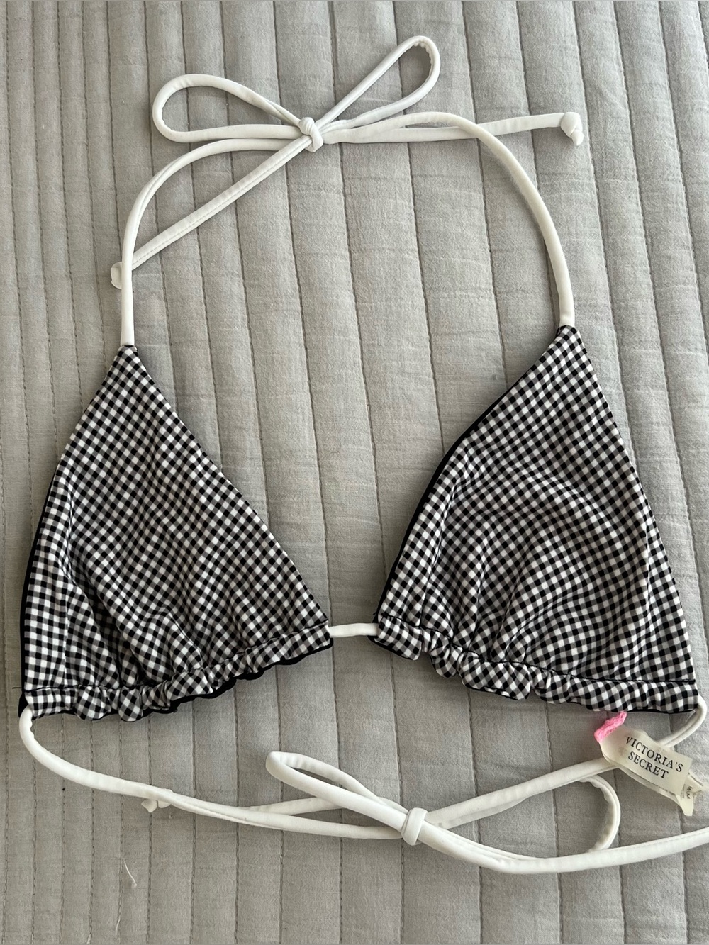 VS Reversible Gingham Black Triangle Top
